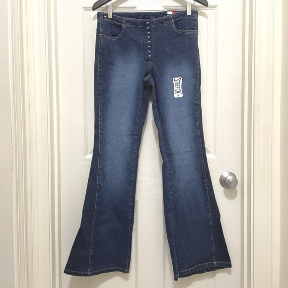 Tommy Hilfiger Denim - Vintage Tommy Jeans Mid Rise Flare Dark Faded Y2K 90s Deadstock‎ RARE NWT Sz 11
